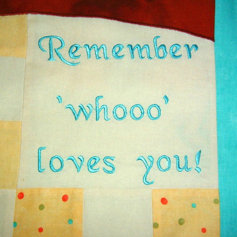 Custom Made Personalised Whoo Loves You Quilt - Littler Quilts