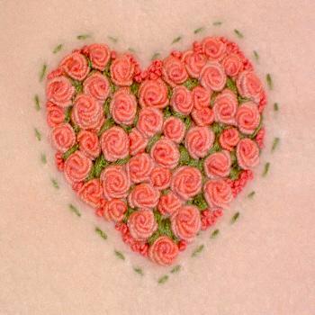 Hand Embroidered Roses Heart Blanket - Littler Quilts