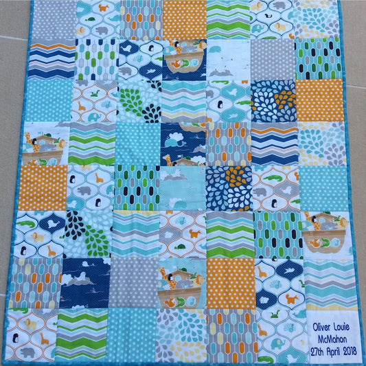 Into The Ark Personalised Baby Quilt - Littler Quilts