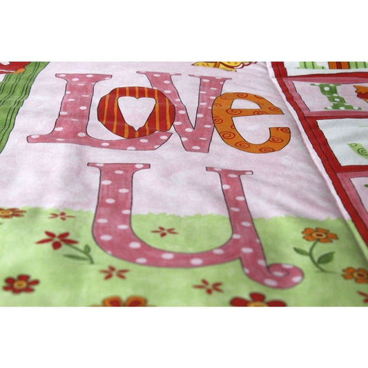 Love U Cot Bed Quilt in Pink - Littler Quilts