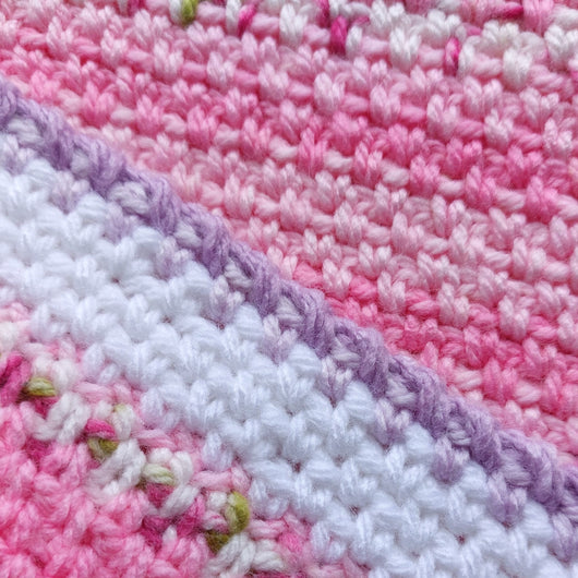 Pink and Lavender Baby Blossom Blanket - Littler Quilts