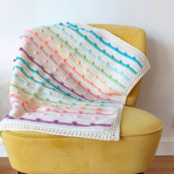 Handmade Crochet Rainbow Bobble Blanket