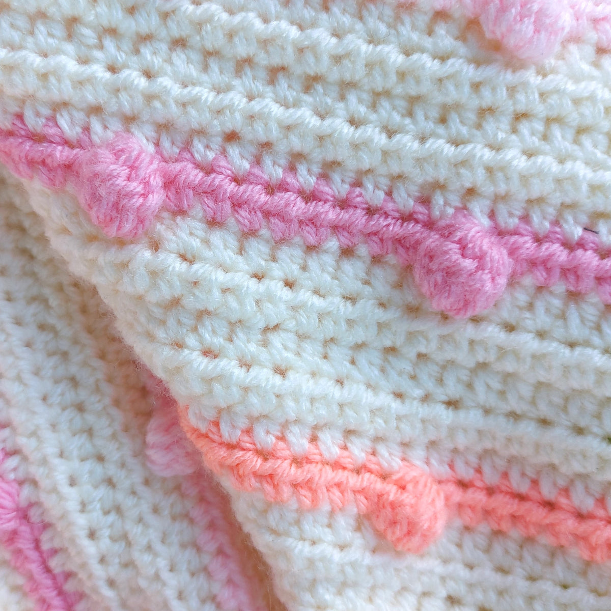 Handmade Crochet Rainbow Bobble Blanket - Littler Quilts