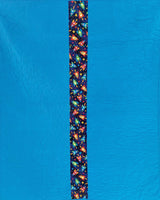 the back of the rockets and robots quilt which is blue with stars and moons quilting