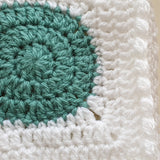 Circle to Square Crochet Baby Blanket in Green and Grey - Littler Quilts