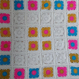 bright granny squares flower blanket