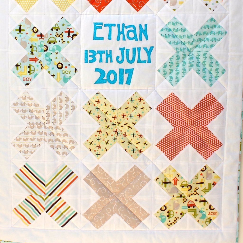 Custom Made Personalised Crosses Baby Quilt - Littler Quilts