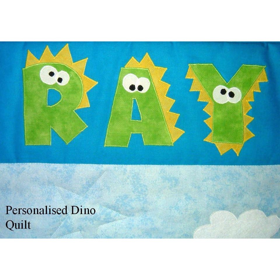Custom Made Personalised Dinosaur Quilt - Littler Quilts