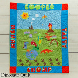 Custom Made Personalised Dinosaur Quilt - Littler Quilts