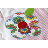 Flower Power Patchwork Cot Bed and Nursery Bed Quilt in Pink - Littler Quilts