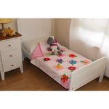 Flower Power Patchwork Cot Bed and Nursery Bed Quilt in Pink - Littler Quilts