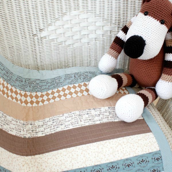Handmade Contemporary Patchwork Cot Quilt - Littler Quilts