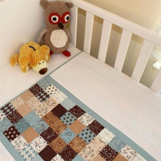 Handmade Contemporary Patchwork Cot Quilt Littler Quilts