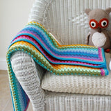 Handmade Crochet Rainbow Stripe Baby Blanket - Littler Quilts