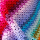 Handmade Crochet Rainbow Stripe Baby Blanket - Littler Quilts