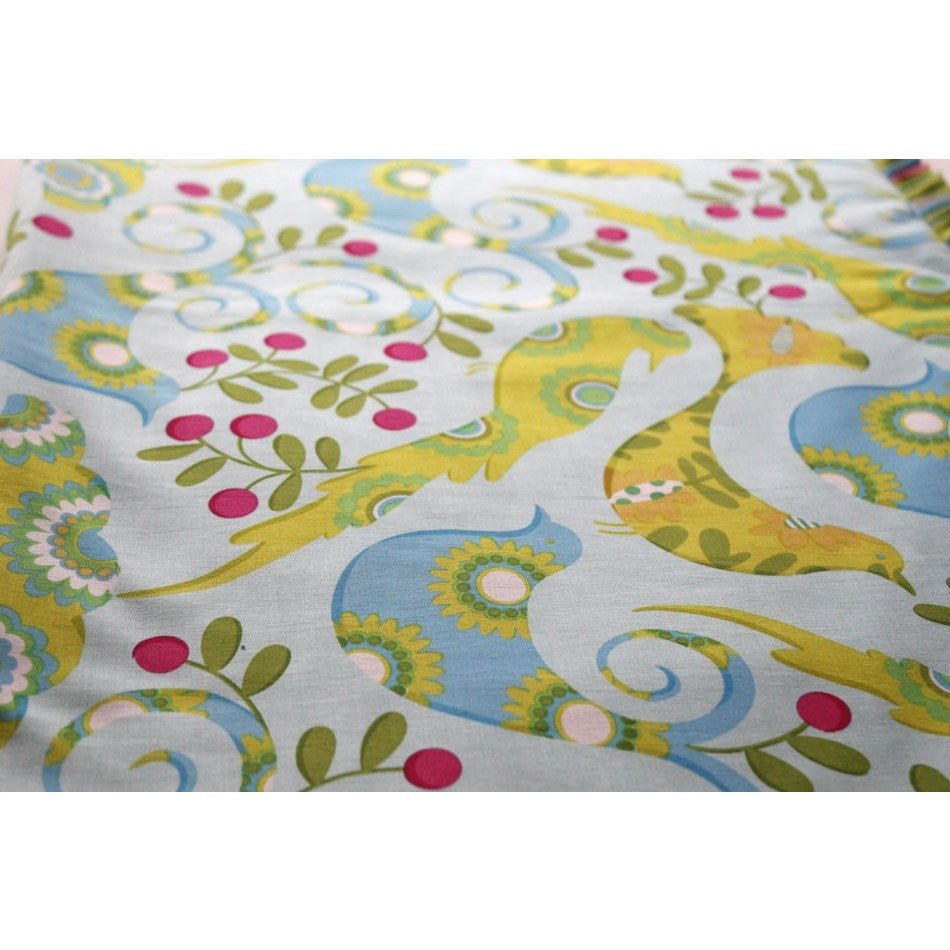 Handmade Modern Cot Quilt Featuring Birds & Berries - Littler Quilts
