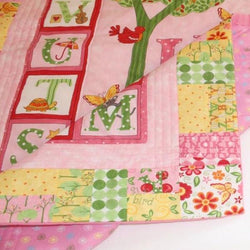 Love U Cot Bed Quilt in Pink - Littler Quilts