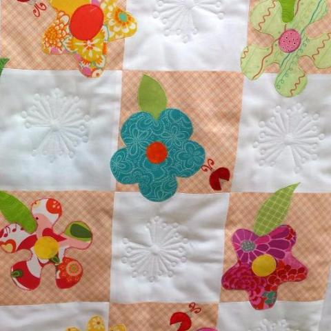 Personalised Custom Made Flowers, Bees and Birds Quilt - Littler Quilts
