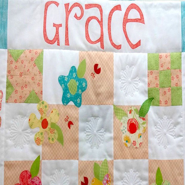 Personalised Custom Made Flowers, Bees and Birds Quilt - Littler Quilts
