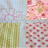 Personalised Custom Made Flowers & Pink Gingham Quilt - Littler Quilts
