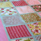 Personalised Custom Made Flowers & Pink Gingham Quilt - Littler Quilts