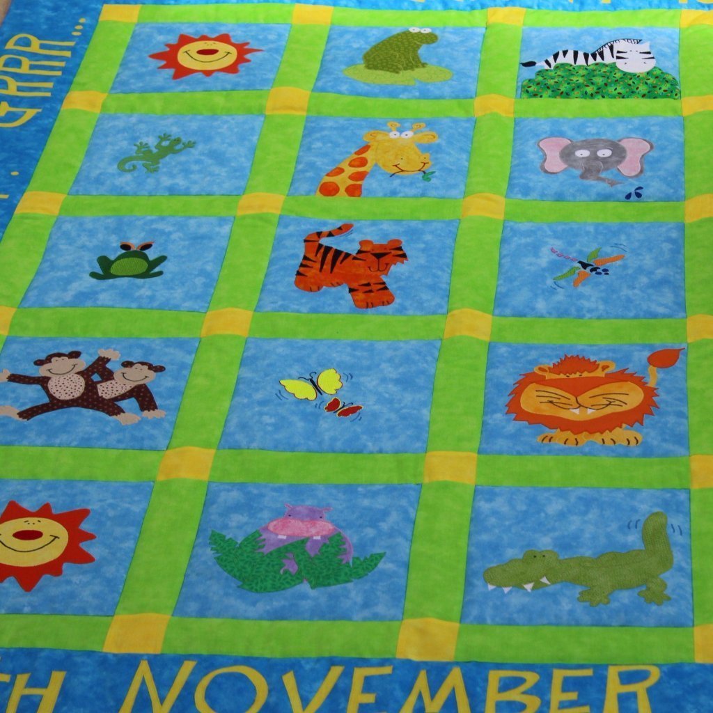 Personalised Custom Made Jungle Quilt - Littler Quilts