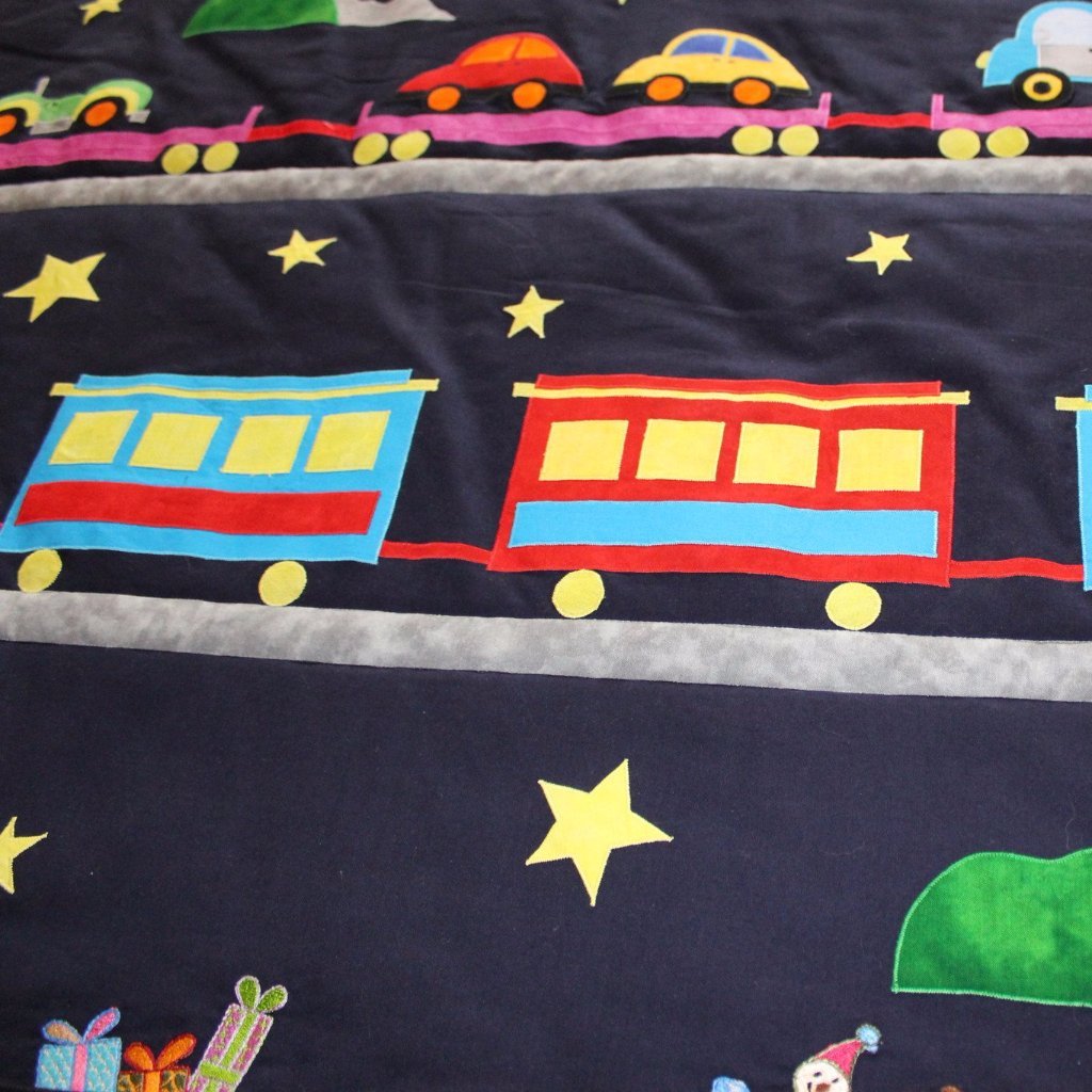 Personalised Custom Made Train Quilt - Littler Quilts
