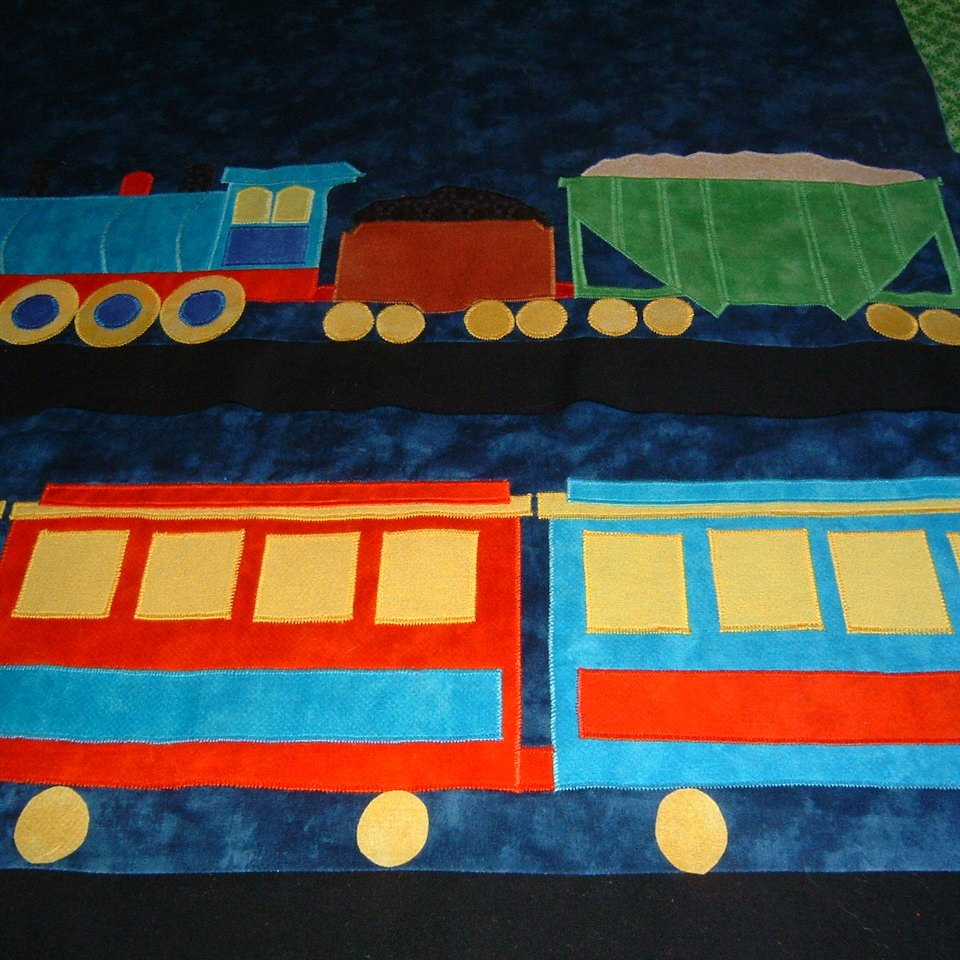 Personalised Custom Made Train Quilt - Littler Quilts