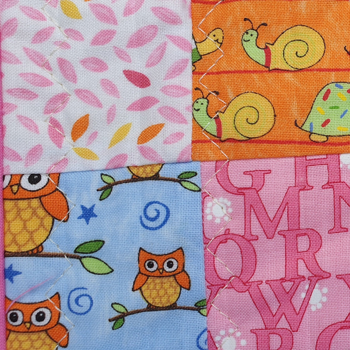 Personalised Scrappy Patchwork Owl Quilt - Littler Quilts
