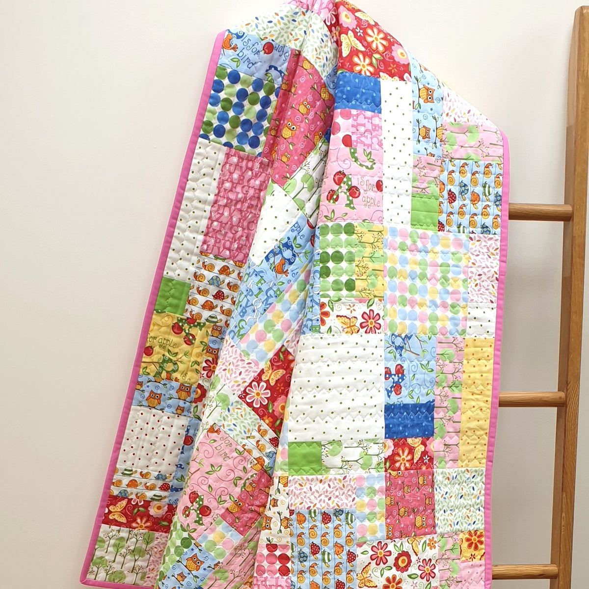 Personalised Scrappy Patchwork Owl Quilt - Littler Quilts