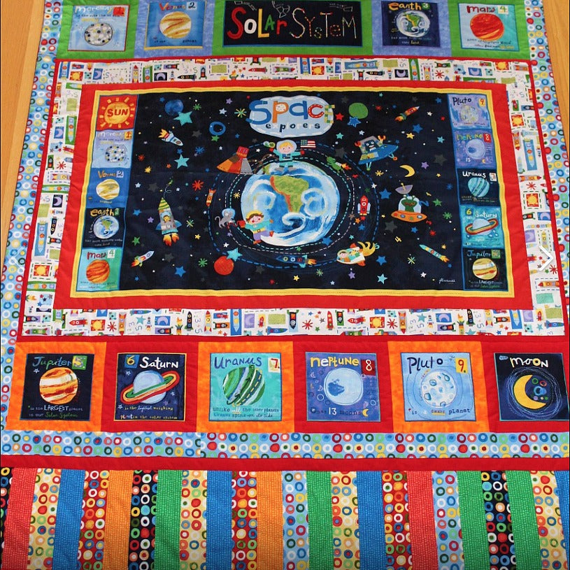 toddler quilt of planets